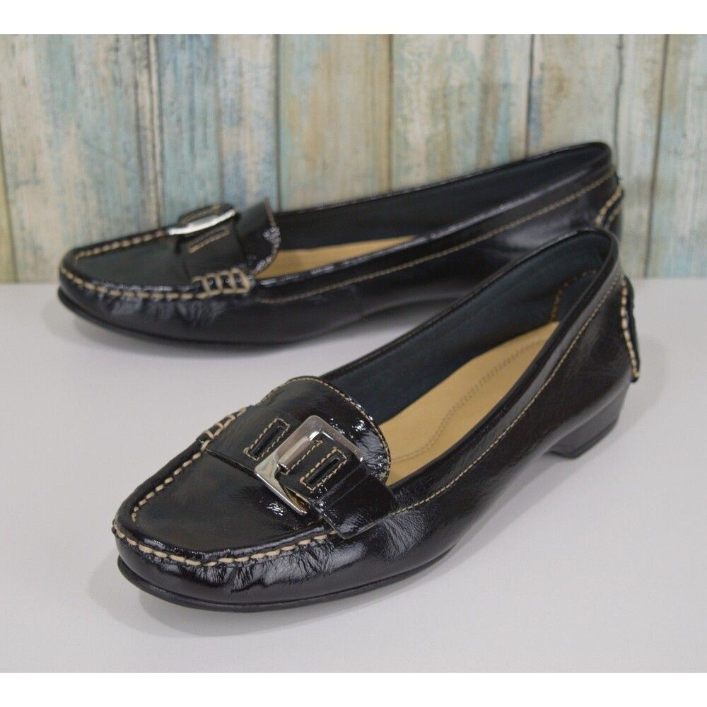 Naturalizer Heaven Black Patent Leather Loafers Women’s 10 Slip-On Shoes Buckle